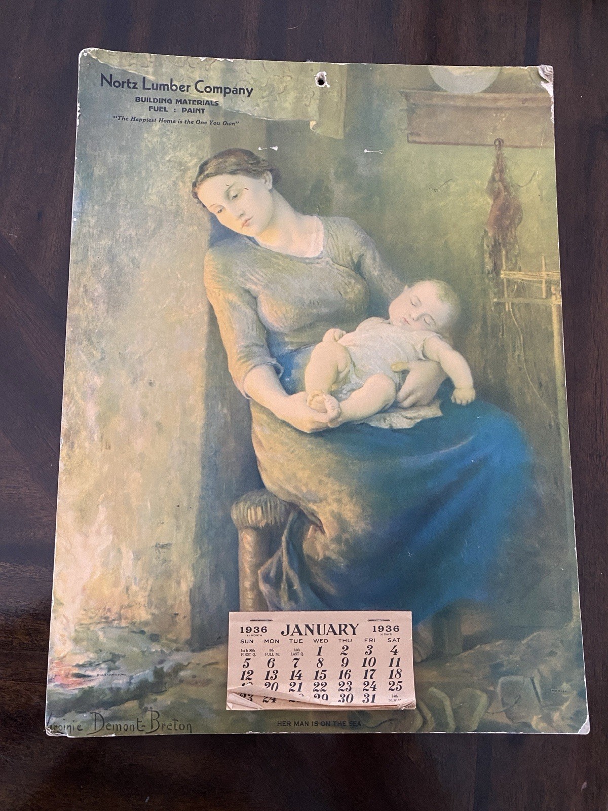 1936 Calendar Virginie Demont-Breton 1936 Calendar Virginie Demont-Breton