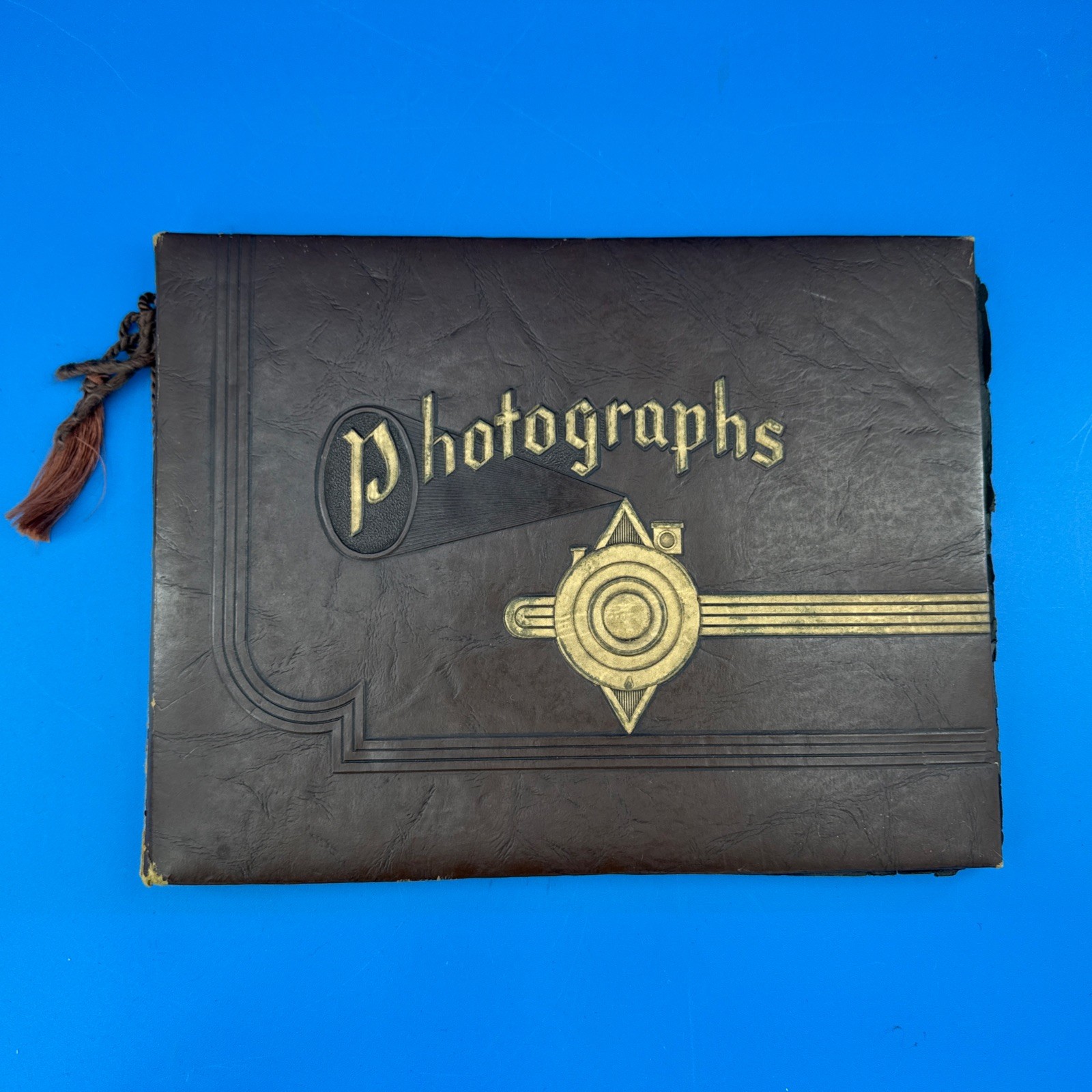 Vtg 1930s Art Deco Photo Album Black Gold Embossed Photographs Scrapbook Durand Vtg 1930s Art Deco Photo Album Black Gold Embossed Photographs Scrapbook Durand