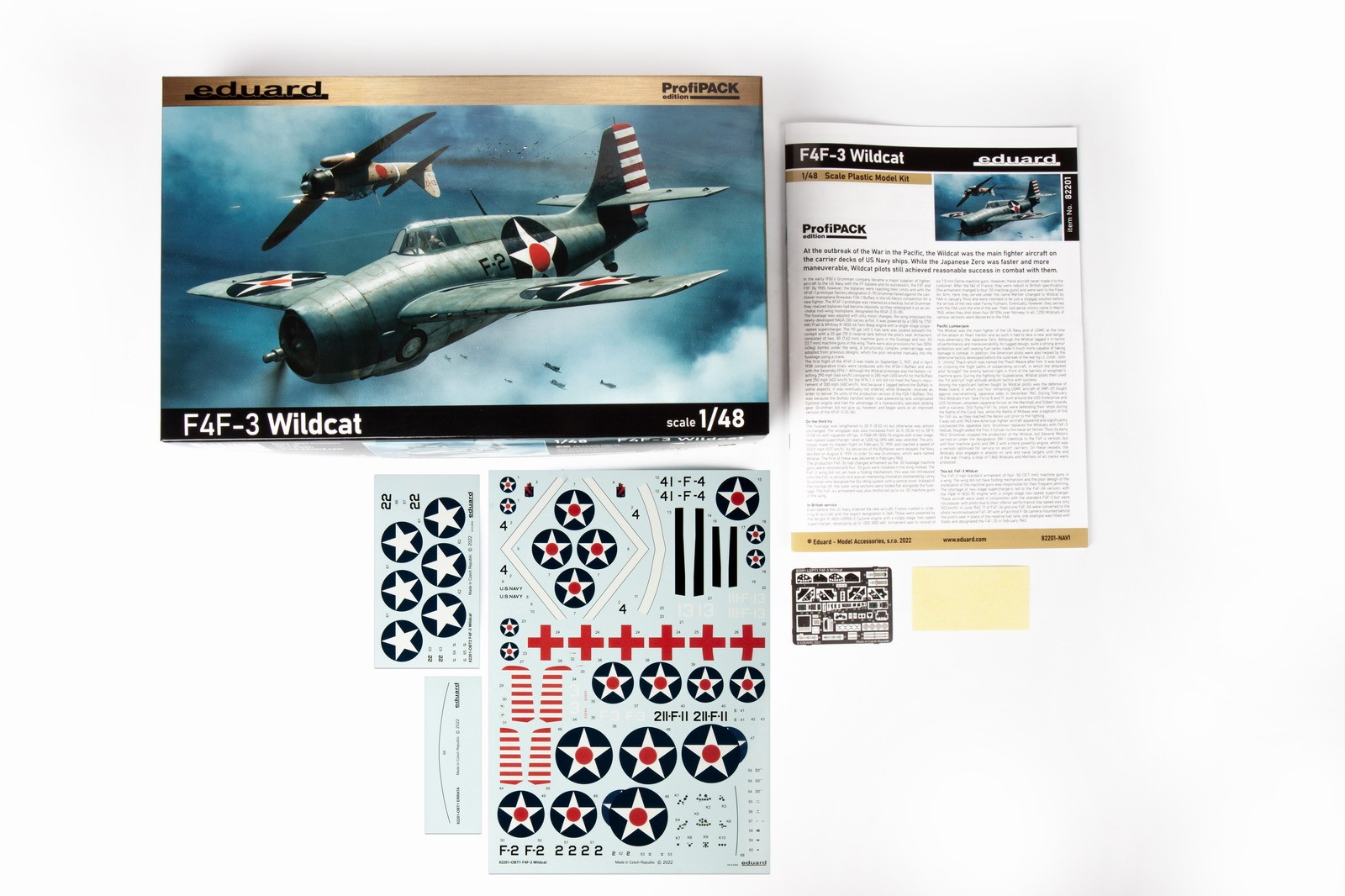 Eduard 1/48 Grumman F4F-3 Wildcat w/Mask, PE Detail ProfiPack 82201