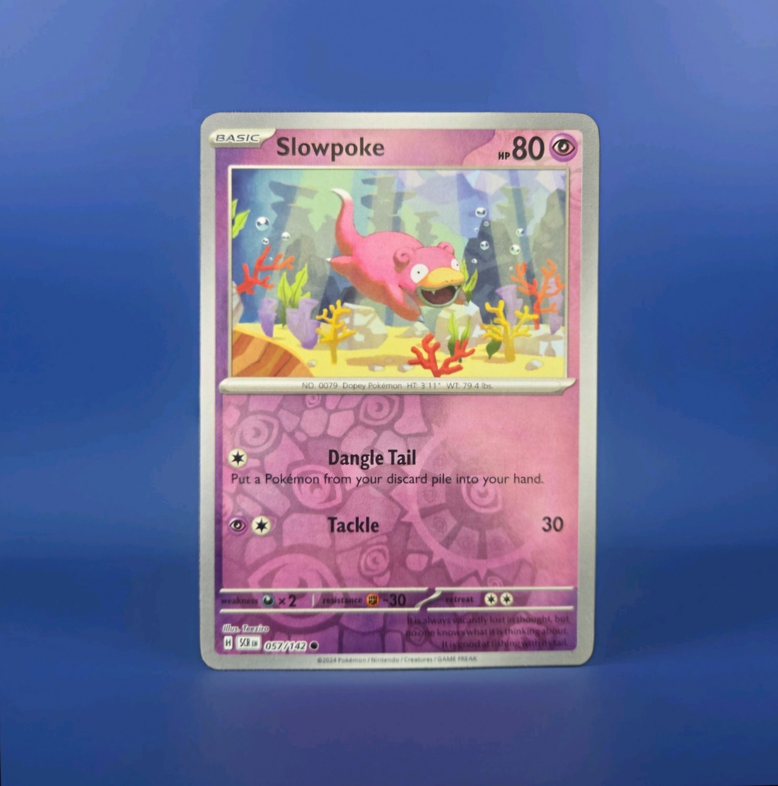 Slowpoke 057/142 Reverse Holo Stellar Crown Pokemon TCG 2024