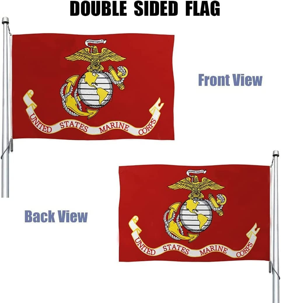 Heavy Duty 2X3 USMC Flag - Double Sided, 100% Polyester, Outdoor - Marine Corps Heavy Duty 2X3 USMC Flag - Double Sided, 100% Polyester, Outdoor - Marine Corps
