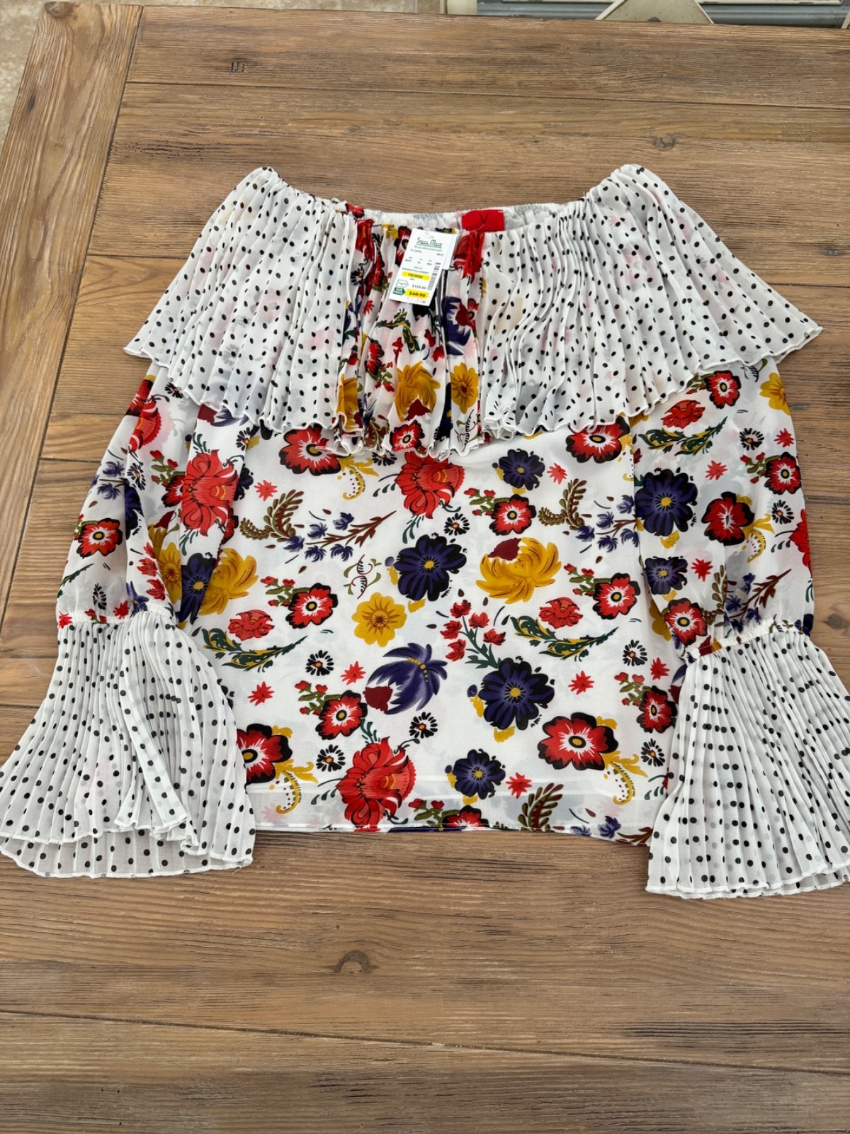 NWT V Cristina Ruffle Blouse, M