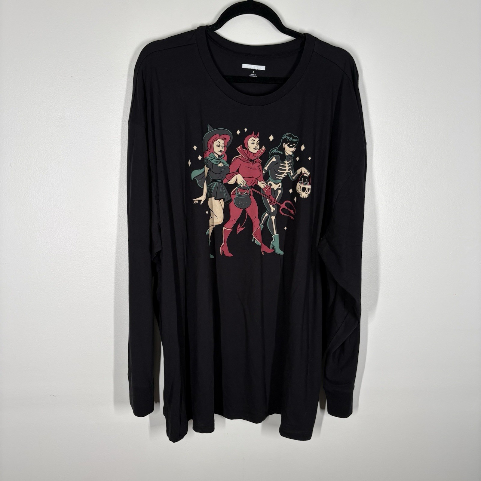 Torrid 4X Trick Or Treat Halloween Classic Heritage Jersey Long Sleeve Tee NWOT