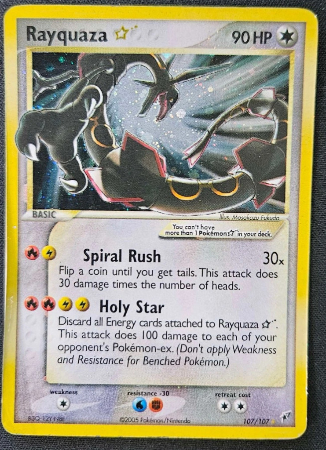 2005 Pokémon TCG Rayquaza Gold Star EX Deoxys 107/107