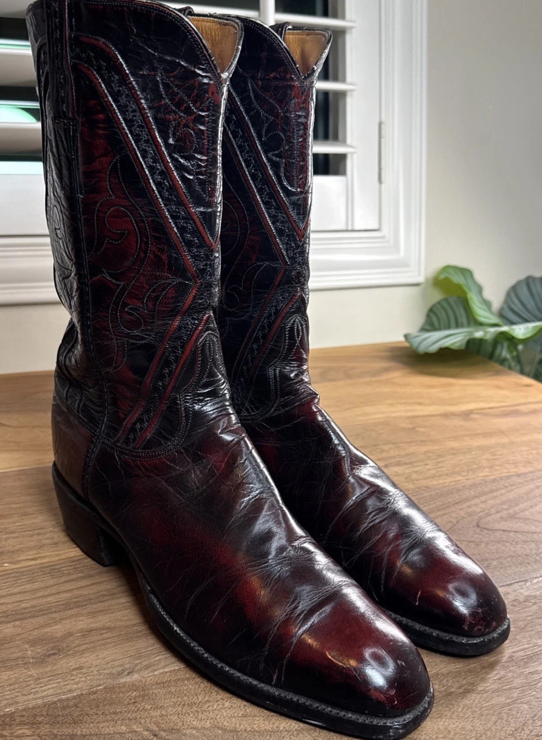 VTG 1980’s Lucchese Boots Men’s SAN ANTONIO BRUSHOFF DANCEHALL RANCH HAND