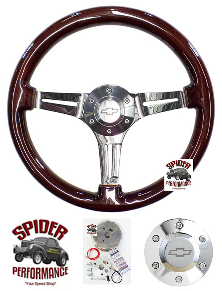 88-94 Suburban Chevrolet pickup wood steering wheel BOWTIE 14