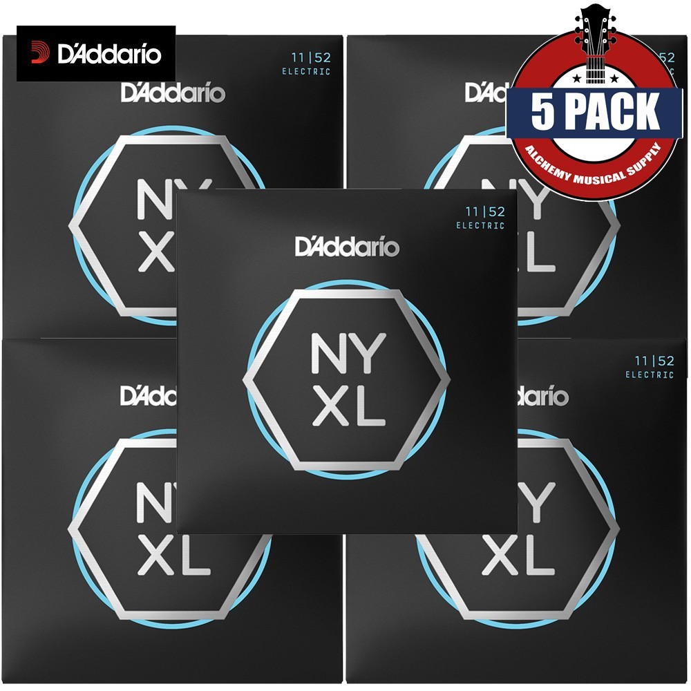 5-PACK D\'Addario NYXL1152 Electric Guitar Strings 11-52 Medium Top/Heavy Bottom