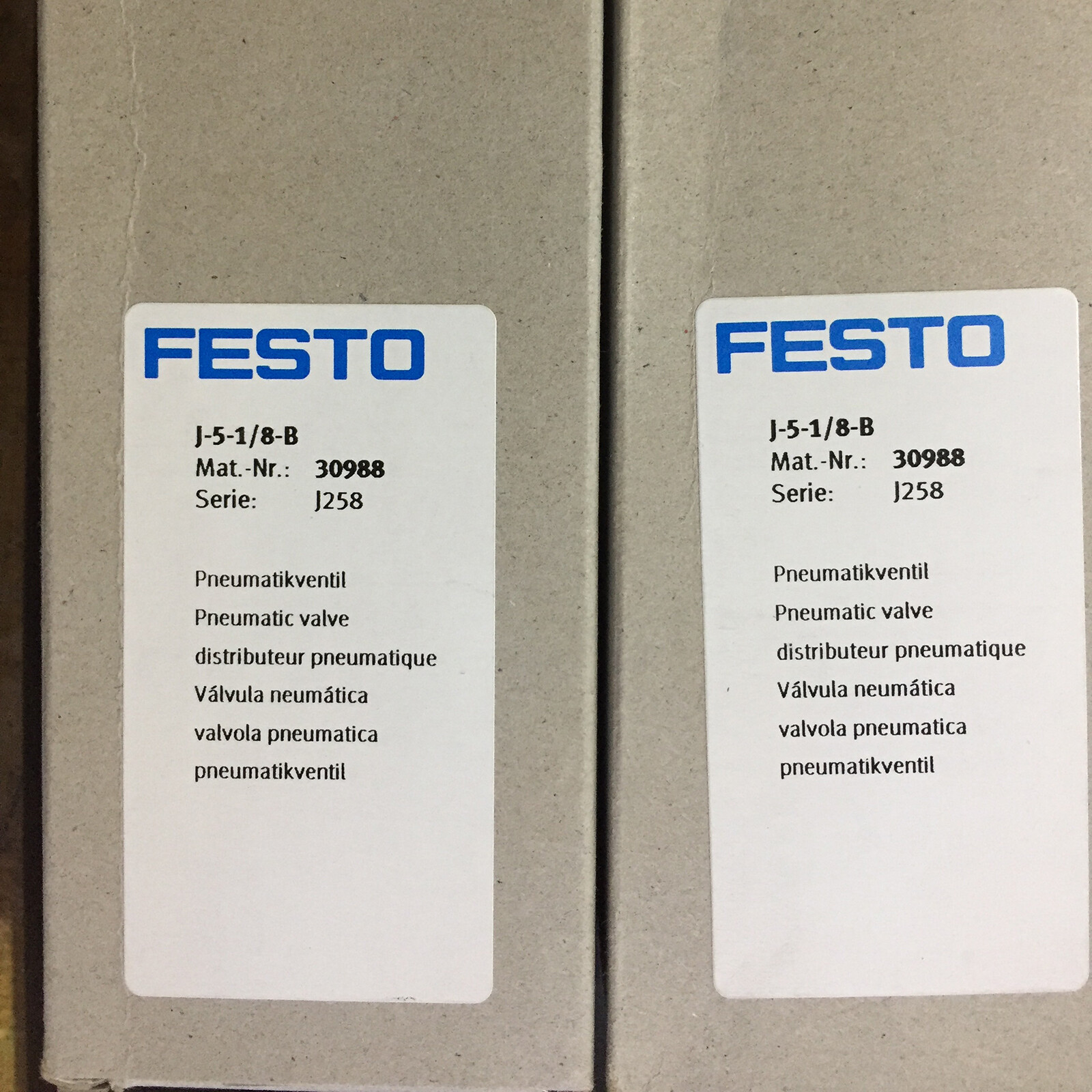 Festo J-5-1/8-B 30988 Solenoid Valve New One  J51/8B