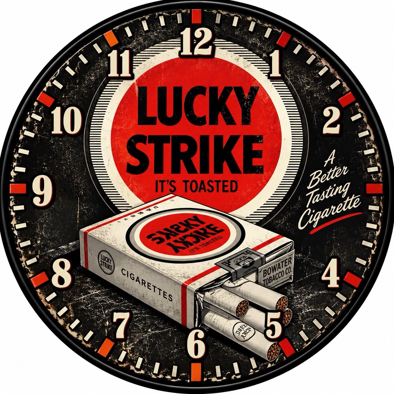 Lucky Strike Cigarette Advertising Clock ⏰