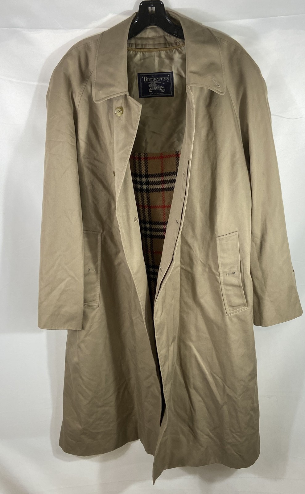 Vintage 90s Burberrys Men\'s Tan Car Coat Nova Check Removable Wool Liner