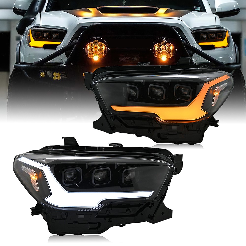Full LED Projector Headlights For Toyota Tacoma 2016-2022 Head Lamps Sequential