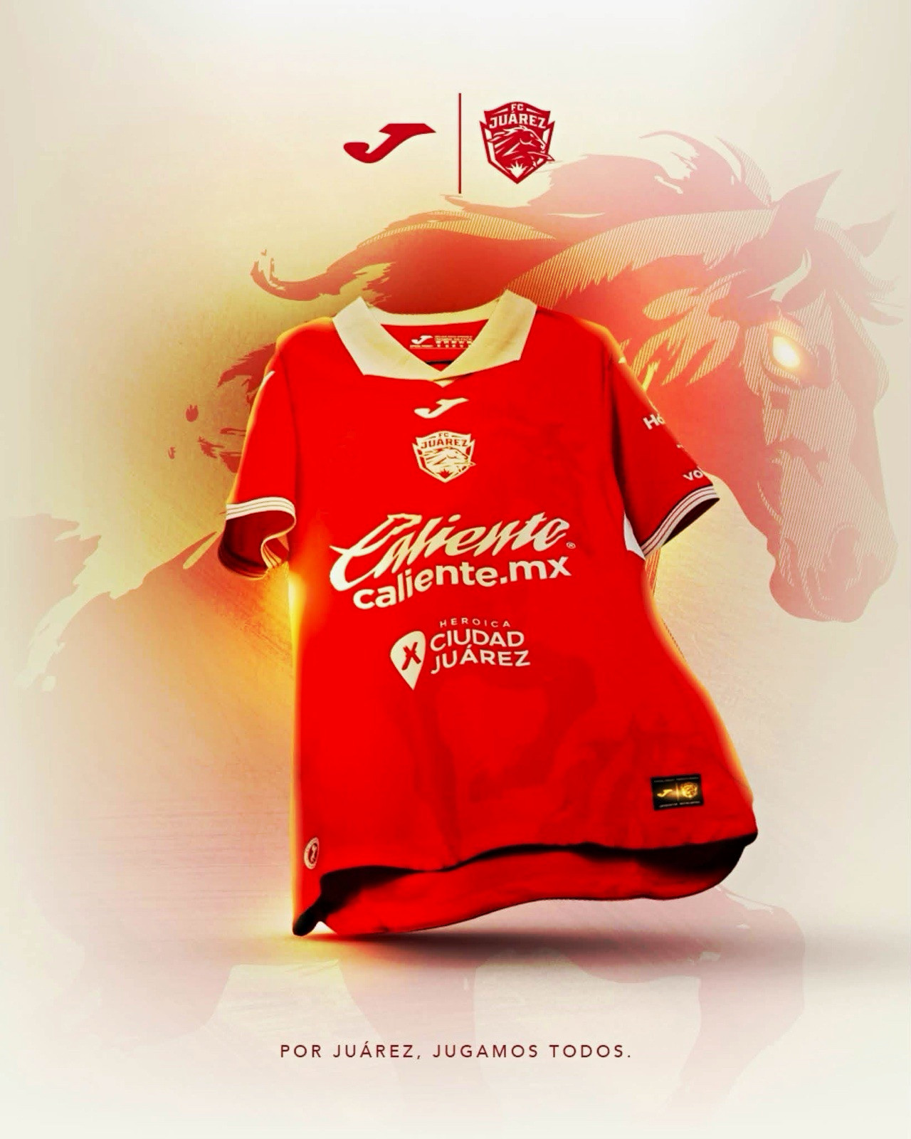 Joma FC Juárez Red/Gold Soccer Jersey 2026/2027 Joma FC Juárez Red/Gold Soccer Jersey 2026/2027