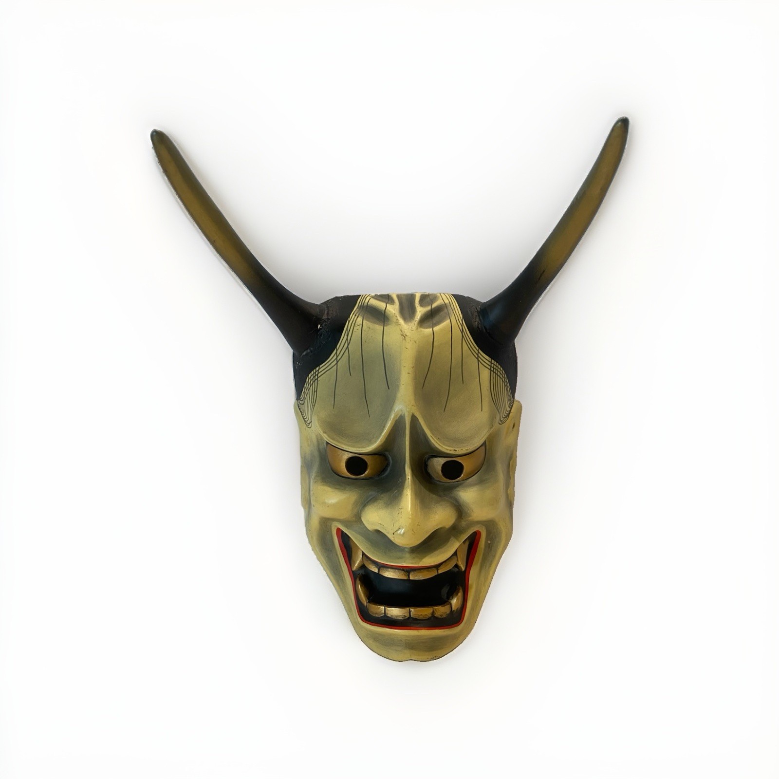 🎭 JAPANESE THEATER TRADITIONAL VINTAGE NOH MASK HANNYA (般若) HAND SIGNED 🎭