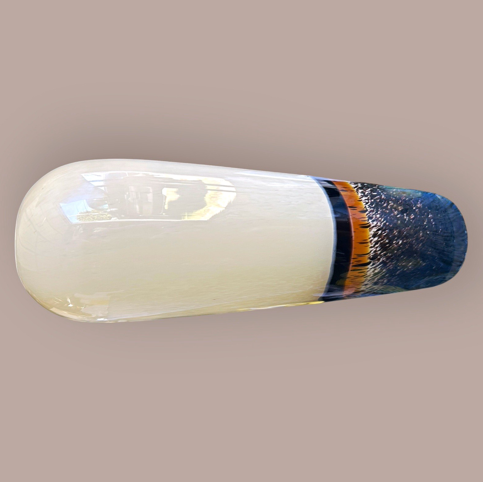 Stunning Vintage 13-Inch Mid-Century Modern Cased Art Glass Statement Vase