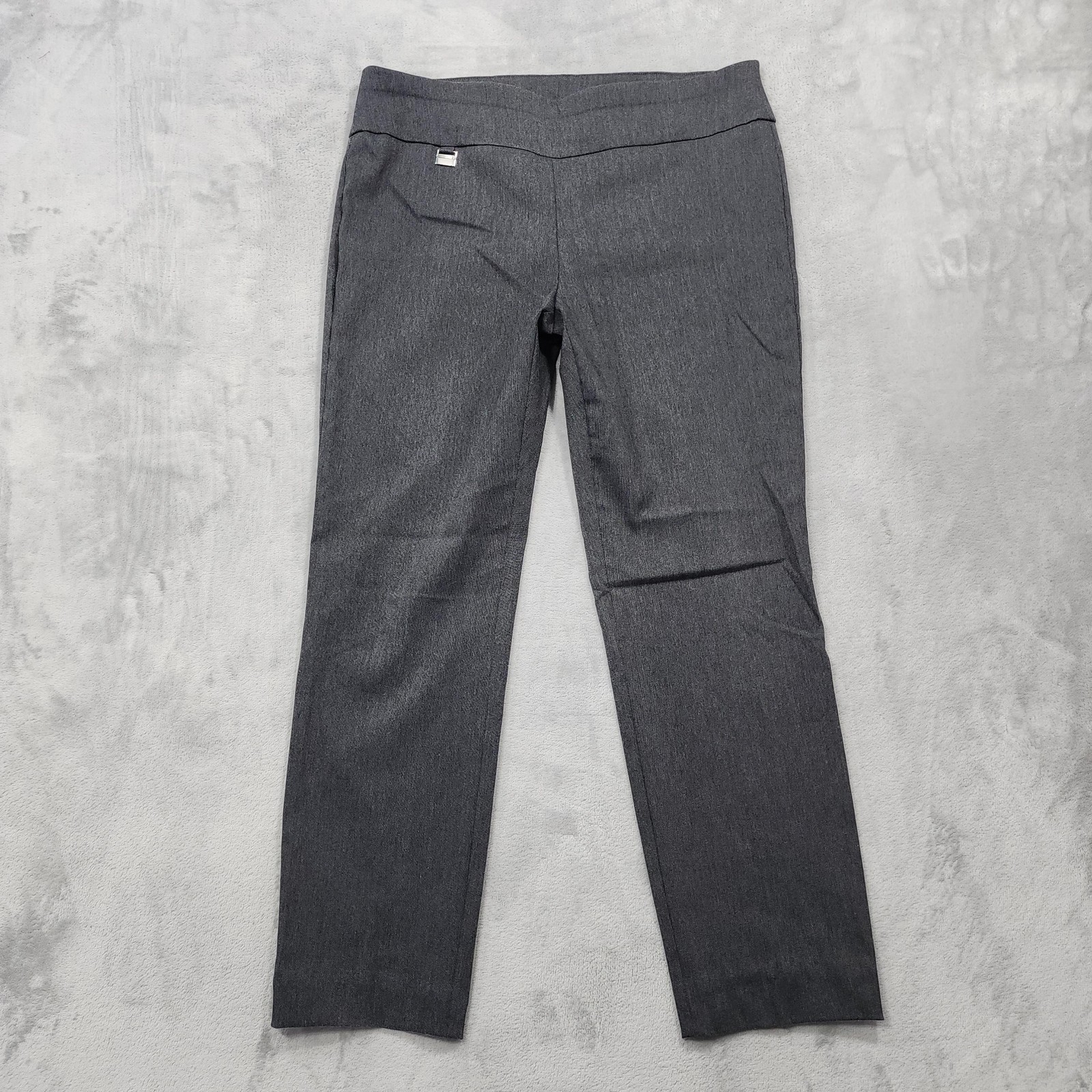 Alfani Pants Womens 12 Gray Ponte Pull On Slim Ankle Stretch Office Workwear