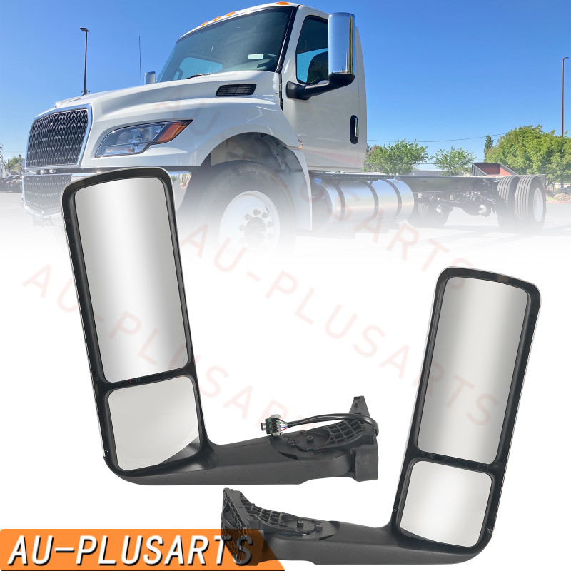 2PCS Chrome Heated Power Mirror Pair Set For International LT625 LT 2017-2024