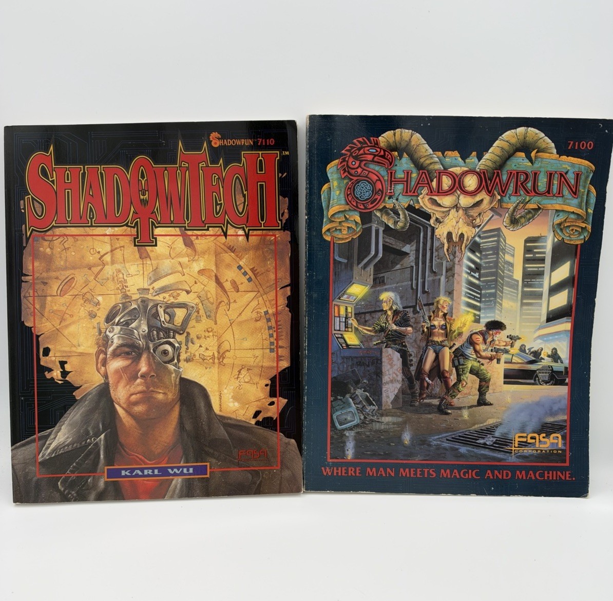 Shadowrun Where Man Meets Magic And Machine + Shadow Tech VTG RPG FASA Corp Book Shadowrun Where Man Meets Magic And Machine + Shadow Tech VTG RPG FASA Corp Book