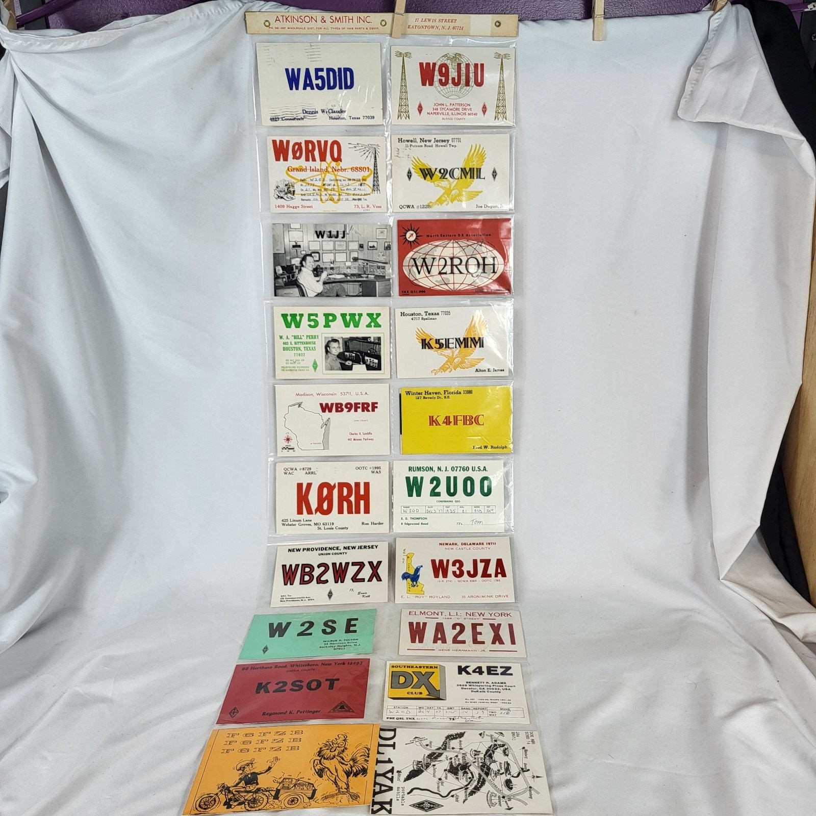 VTG Ham Radio QSL Cards 1960s–1970s International & U.S. Amateur Radio Lot Of 20