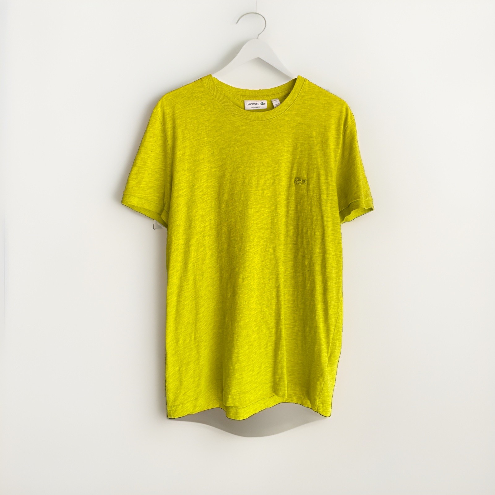 Lacoste Men’s Bright Green Medium Short Sleeve Collared Knit Embroidered Logo Lacoste Men’s Bright Green Medium Short Sleeve Collared Knit Embroidered Logo