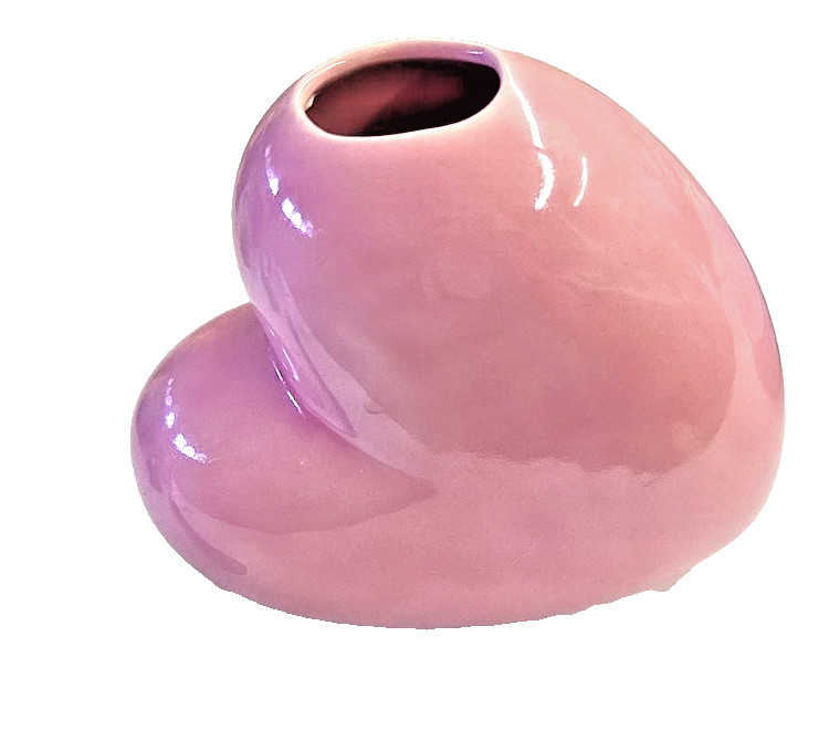 Vintage Pink Heart-Shaped Ceramic Bud Vase
