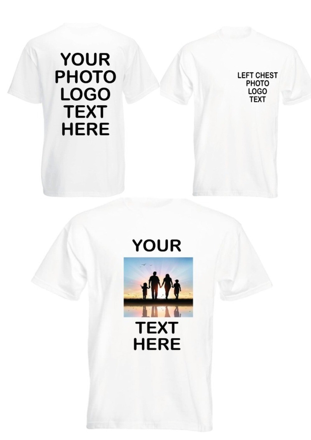 Custom Photo & Text T-Shirt - Add Your Own Image Logo Personalized Casual TShirt Custom Photo & Text T-Shirt - Add Your Own Image Logo Personalized Casual TShirt