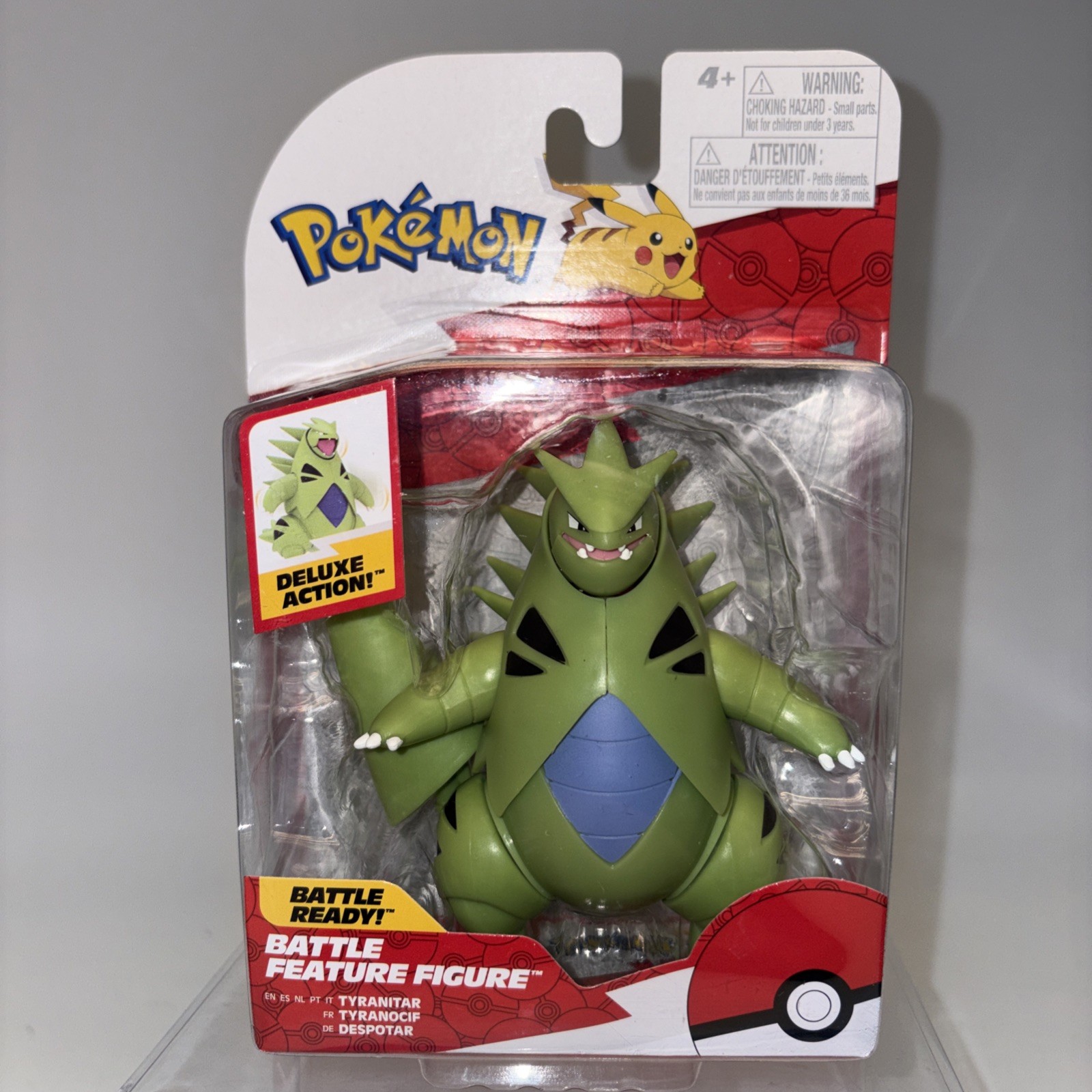 Pokemon Tyranitar 4.5 Action Figure Battle Feature 2024 NEW Jazwares