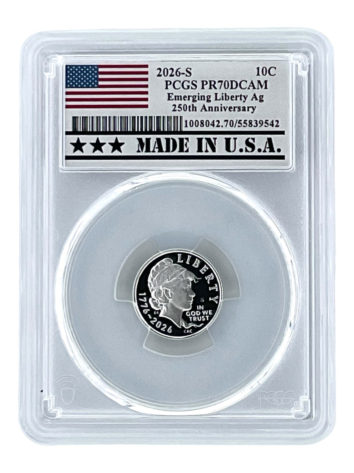 2026 S Silver Emerging Liberty Dime PCGS PR70 DCAM Made In USA Holder 2026 S Silver Emerging Liberty Dime PCGS PR70 DCAM Made In USA Holder