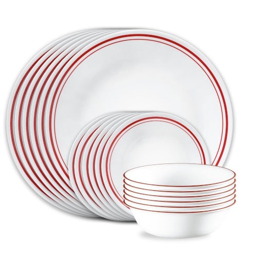 corelle 16pc service for 4 vitrelle dinnerware set logan stripe corelle 16pc service for 4 vitrelle dinnerware set logan stripe