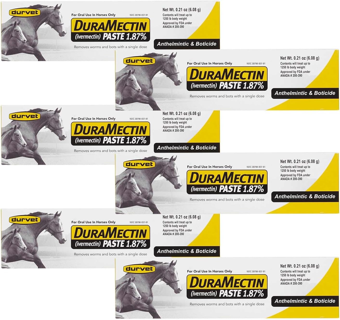 Equine Wormer Paste 6 Tubes Durvet Duramectin Equine Wormer Paste 6 Tubes Durvet Duramectin