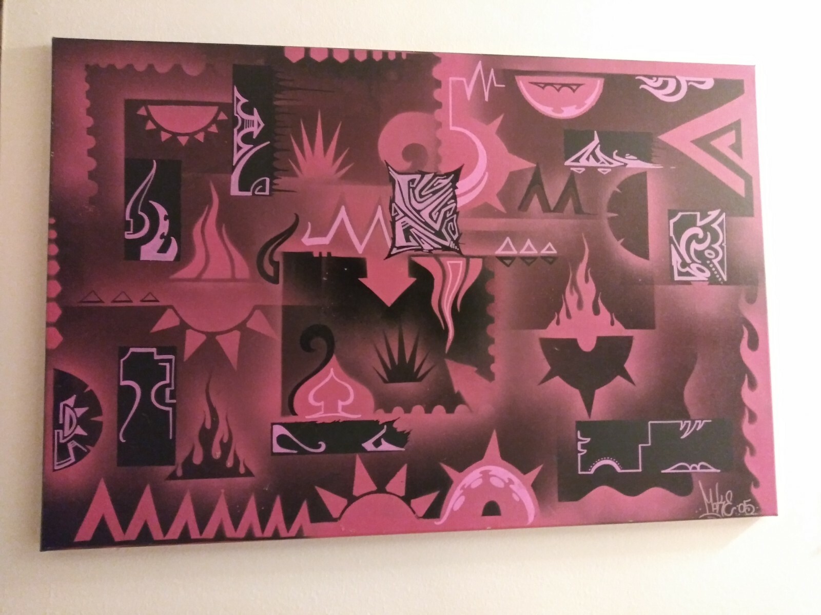 Stencil Painting - 24 X 36 Inches - original hand cut Spray Paint Designs