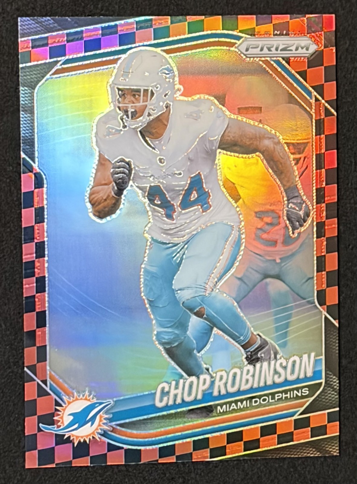 Chop Robinson Card - 2025 Black Red Checker Prizm - Case Hit, SSP - NFL Football Chop Robinson Card - 2025 Black Red Checker Prizm - Case Hit, SSP - NFL Football