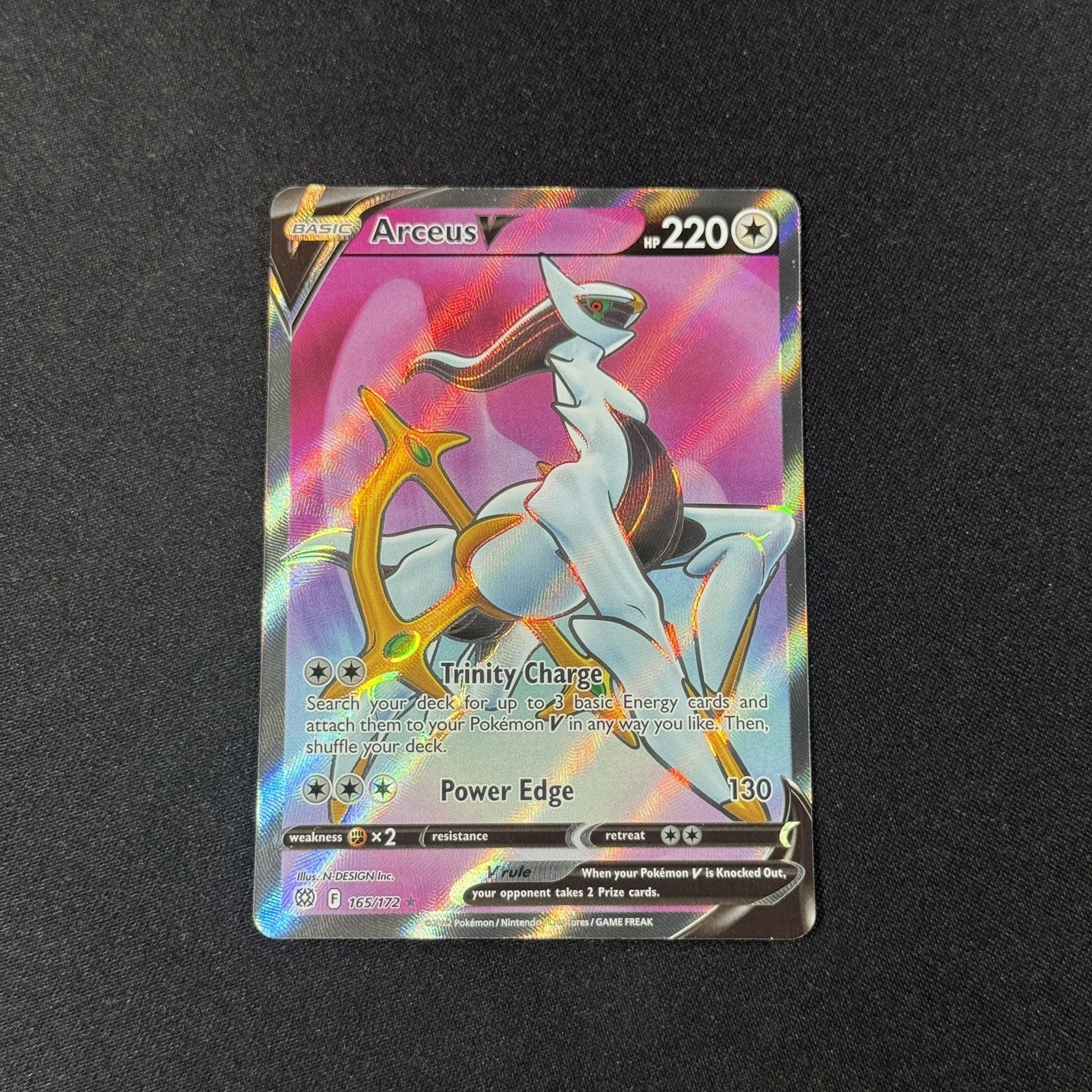 Arceus V 165/172 Ultra Rare Brilliant Stars Pokemon Holo Near Mint Arceus V 165/172 Ultra Rare Brilliant Stars Pokemon Holo Near Mint