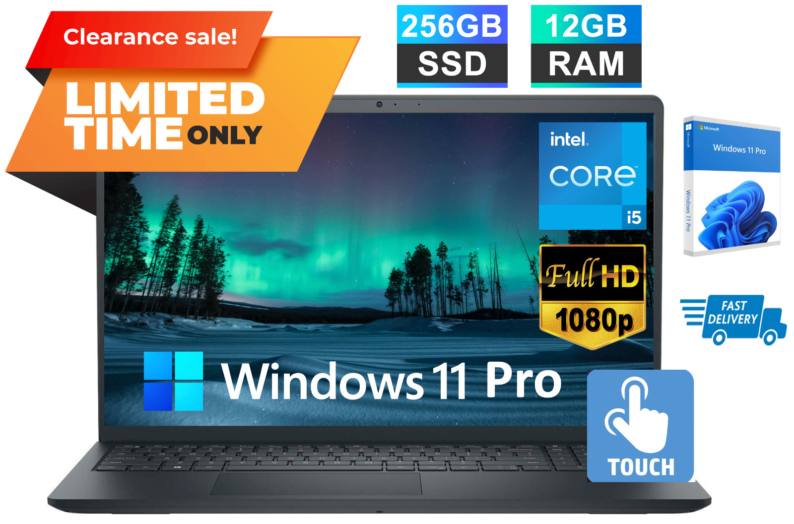 2026 Dell Inspiron 15 Laptop Touch Intel i5-1334U 12GB RAM 256GB SSD, Win 11 Pro 2026 Dell Inspiron 15 Laptop Touch Intel i5-1334U 12GB RAM 256GB SSD, Win 11 Pro