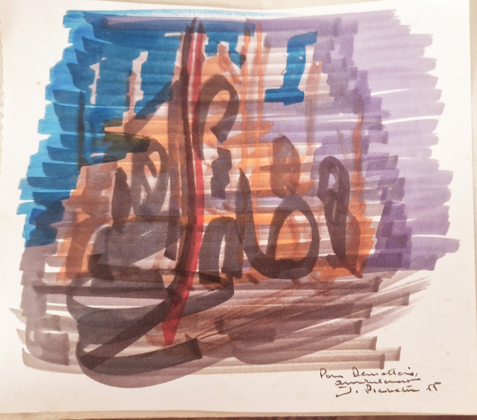 James PICHETTE, Abstract Composition Signed Autographed Artist Certificate James PICHETTE, Abstract Composition Signed Autographed Artist Certificate