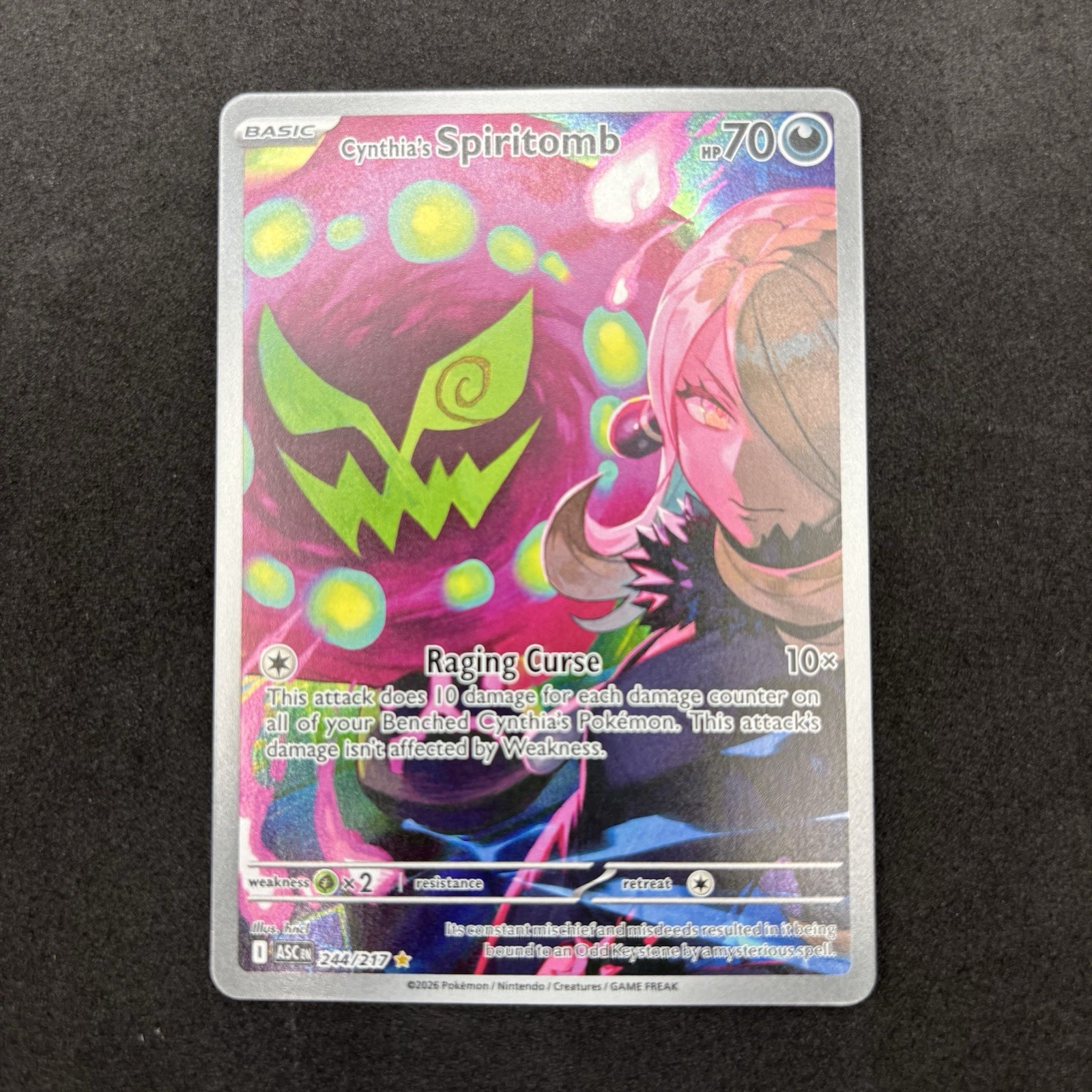 Cynthia\'s Spiritomb 244/217 Illustration Rare Ascended Heroes Pokemon Holo NM Cynthia\'s Spiritomb 244/217 Illustration Rare Ascended Heroes Pokemon Holo NM