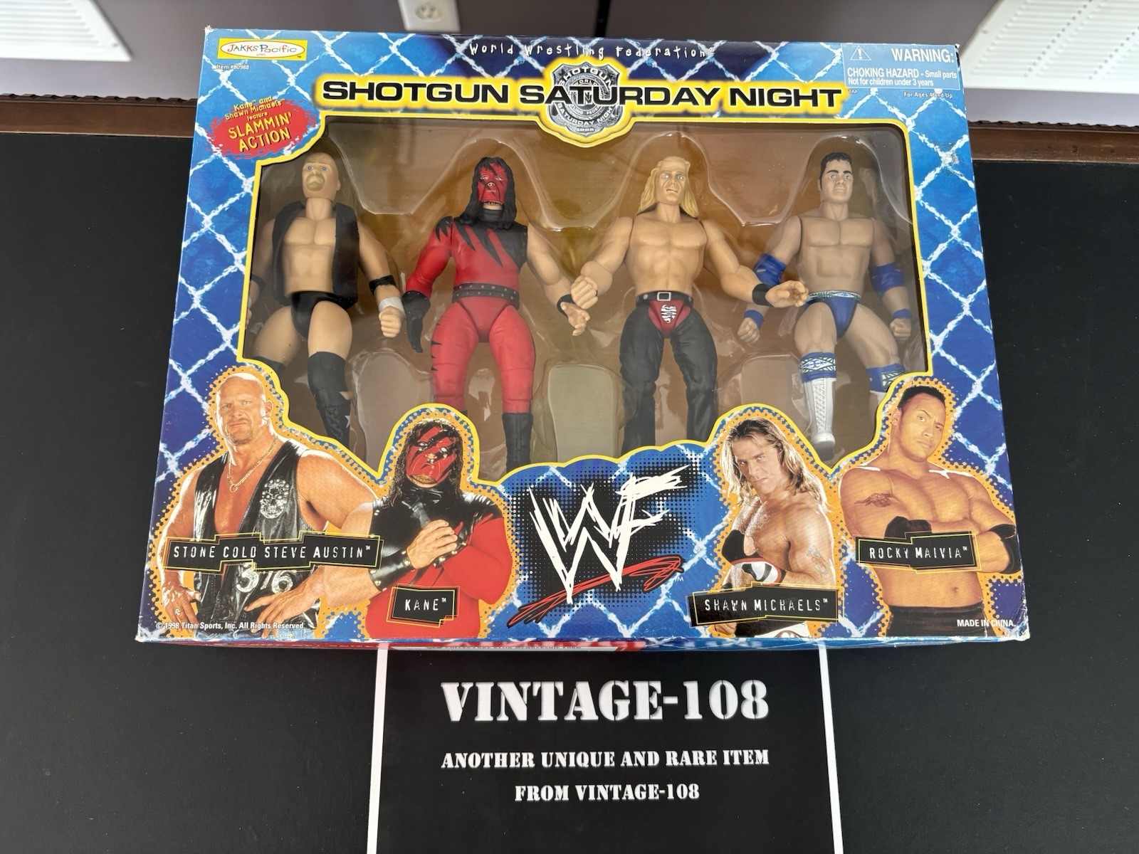 WWE Shotgun Saturday Night Steve Austin Shawn Michaels Rock Jakks WWF *open box WWE Shotgun Saturday Night Steve Austin Shawn Michaels Rock Jakks WWF *open box