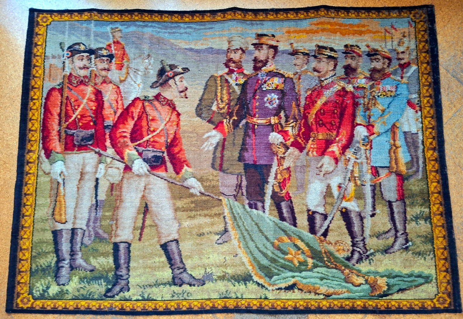 Vintage Tapestry Fall of Pleven 1877Russian-Turkish War Wall Hanging Rug Romania