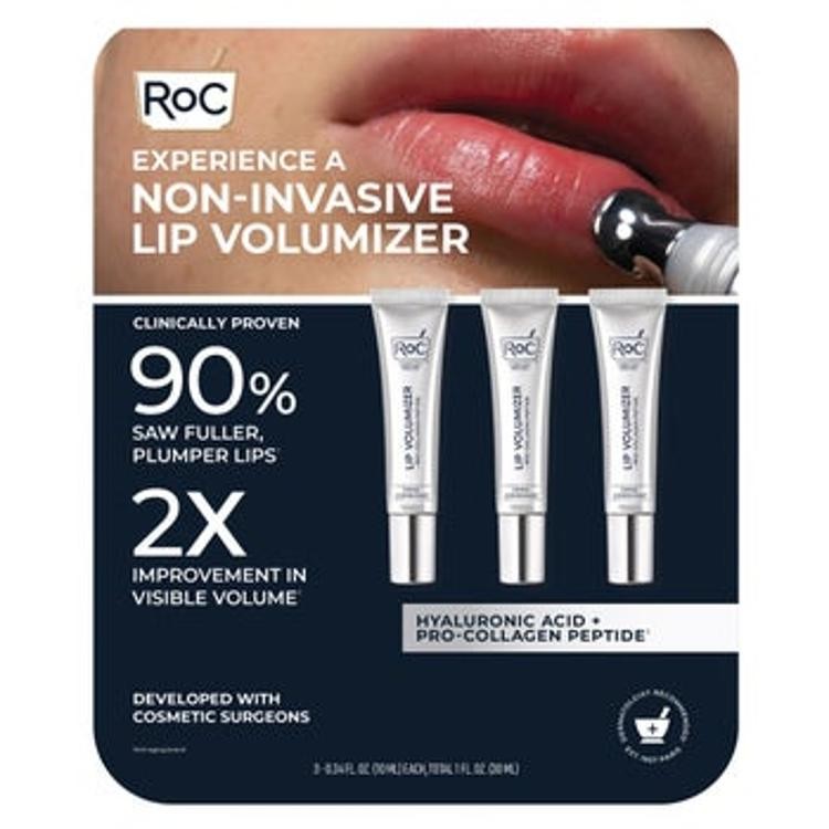 3 Pk Roc Non-Invasive Lip Volumizer 0.34 Fl Oz Collagen Peptides Hyaluronic Acid 3 Pk Roc Non-Invasive Lip Volumizer 0.34 Fl Oz Collagen Peptides Hyaluronic Acid