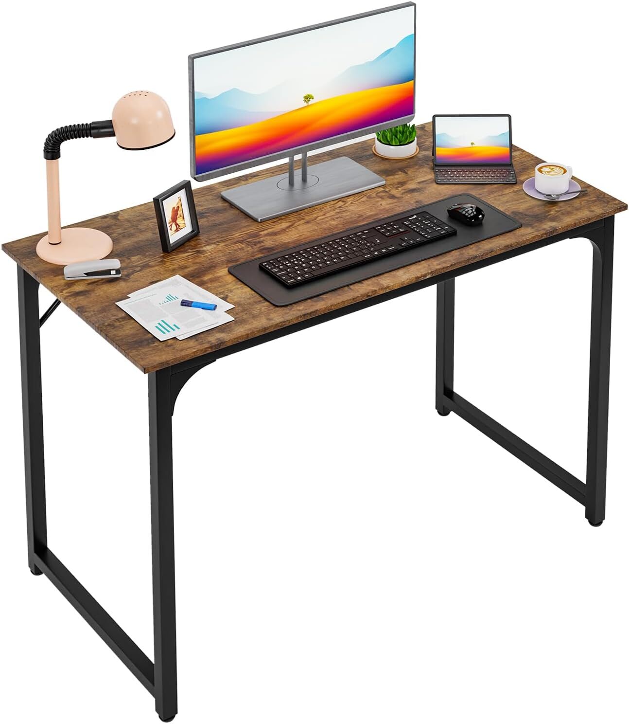 Computer Desk, 39 inch Home Office Gaming Desk Modren Simple Style PC Wood&Metal Computer Desk, 39 inch Home Office Gaming Desk Modren Simple Style PC Wood&Metal