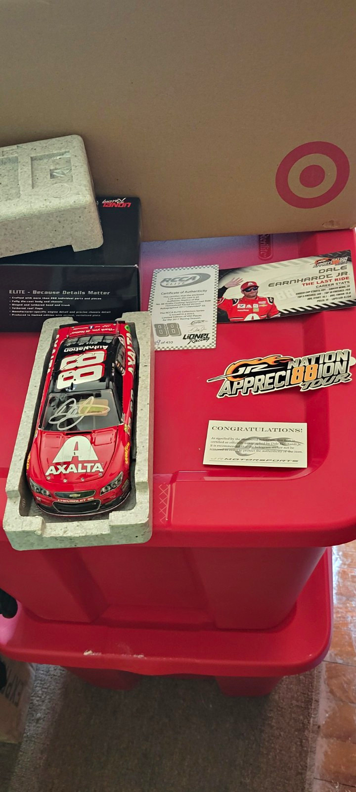 Dale Earnhardt Jr Autographed #88 Axalta Final Ride Raced Elite Dale Earnhardt Jr Autographed #88 Axalta Final Ride Raced Elite
