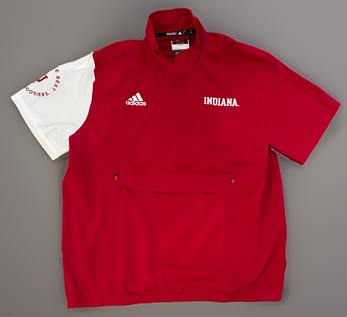 Adidas Indiana Hoosiers Sideline Coaches 1/4 Zip Short Sleeve Jacket NWOT Large Adidas Indiana Hoosiers Sideline Coaches 1/4 Zip Short Sleeve Jacket NWOT Large