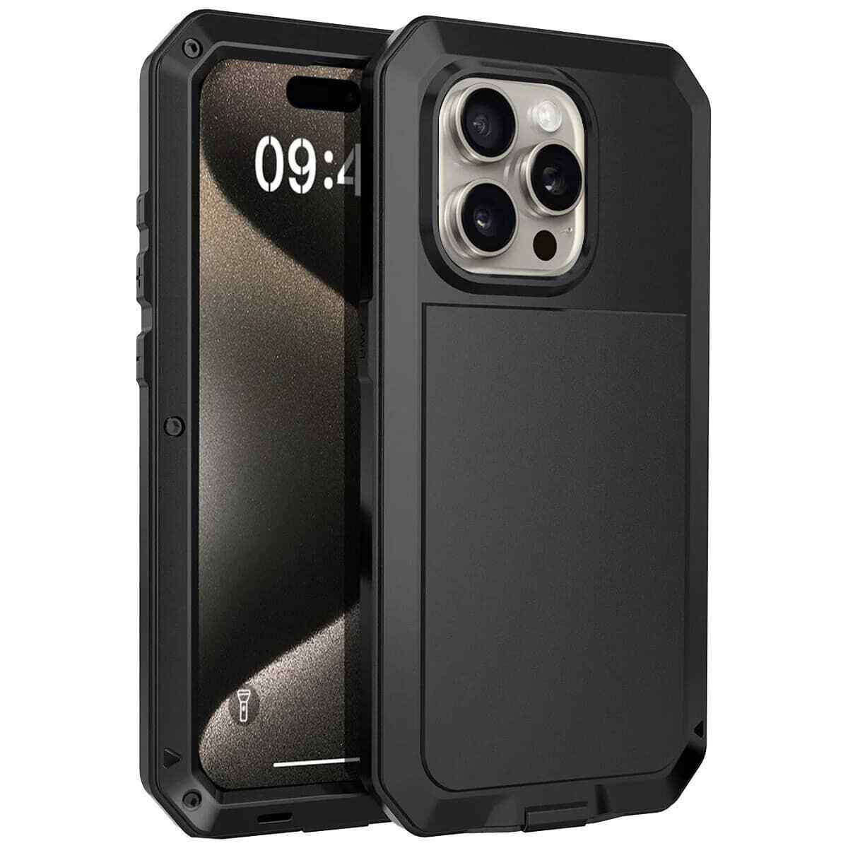 Heavy Duty Metal Armor Case for iPhone 18 Pro Max 17 16 15 14 Shockproof Cover