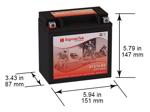 Exide 14-BS 200CCA Battery (Replacement) by SigmasTek