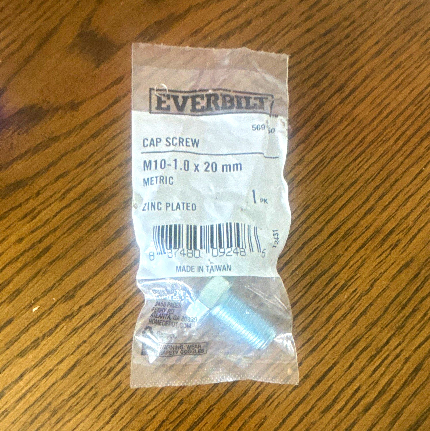 Everbilt M10-1.0 x 20mm Socket Cap Screw Steel Zinc Plated Grade 8 (1) Everbilt M10-1.0 x 20mm Socket Cap Screw Steel Zinc Plated Grade 8 (1)