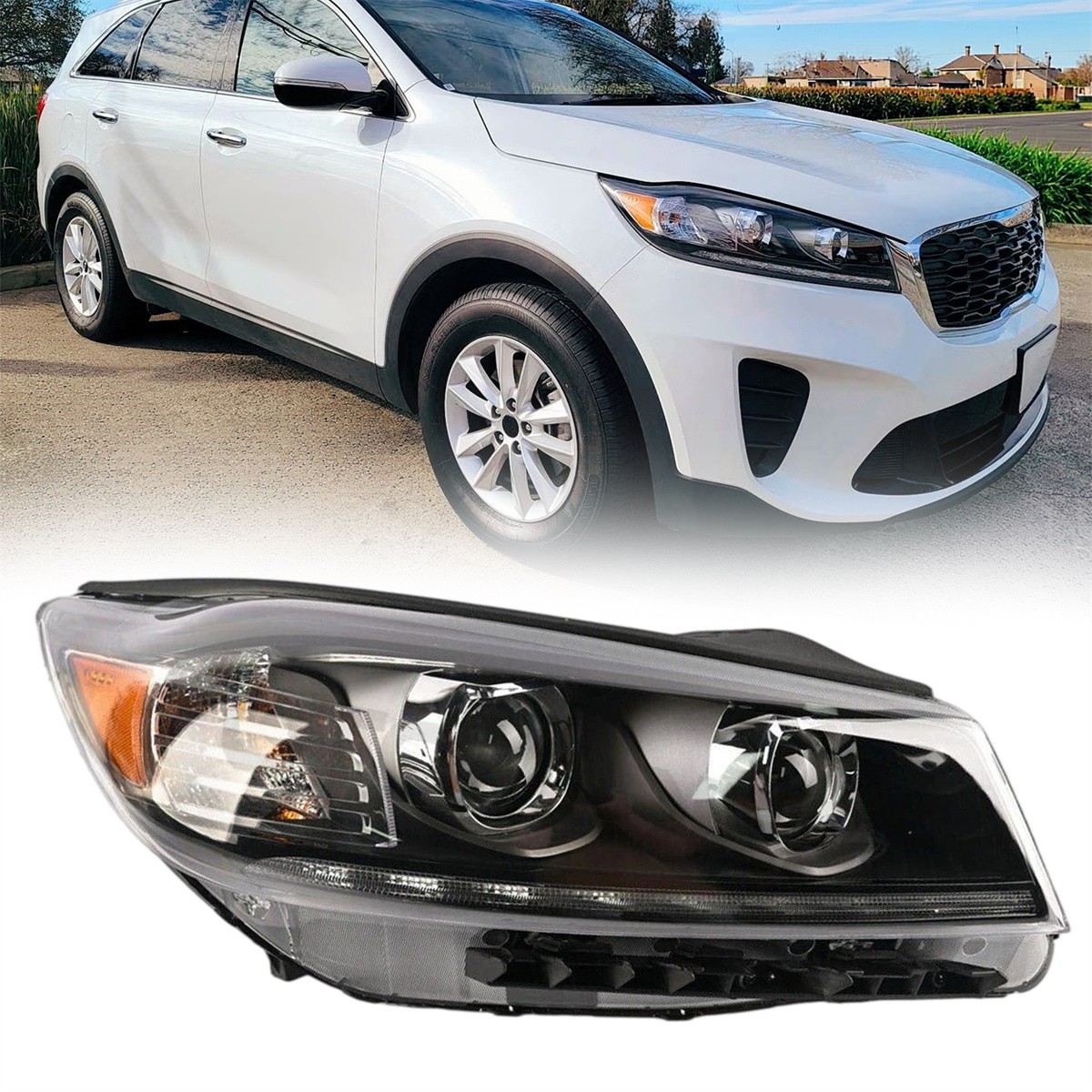 For 19-2020 Kia Sorento Halogen w/LED Headlight Right Passenger Side 92102C6510