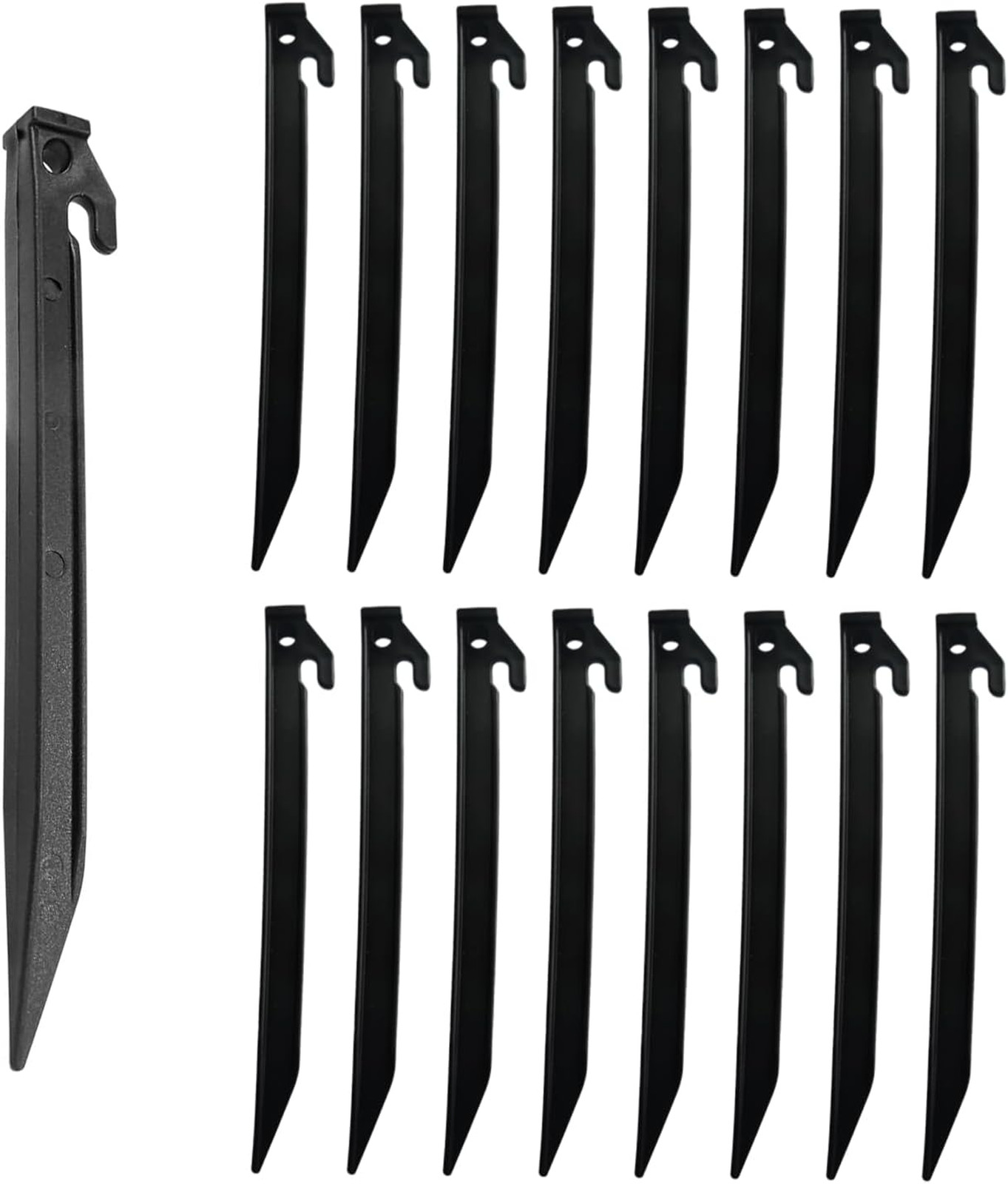 16 Pack Plastic Tent Stakes 9 Inch, Heavy Duty Beach Tent Pegs Canopy Stakes