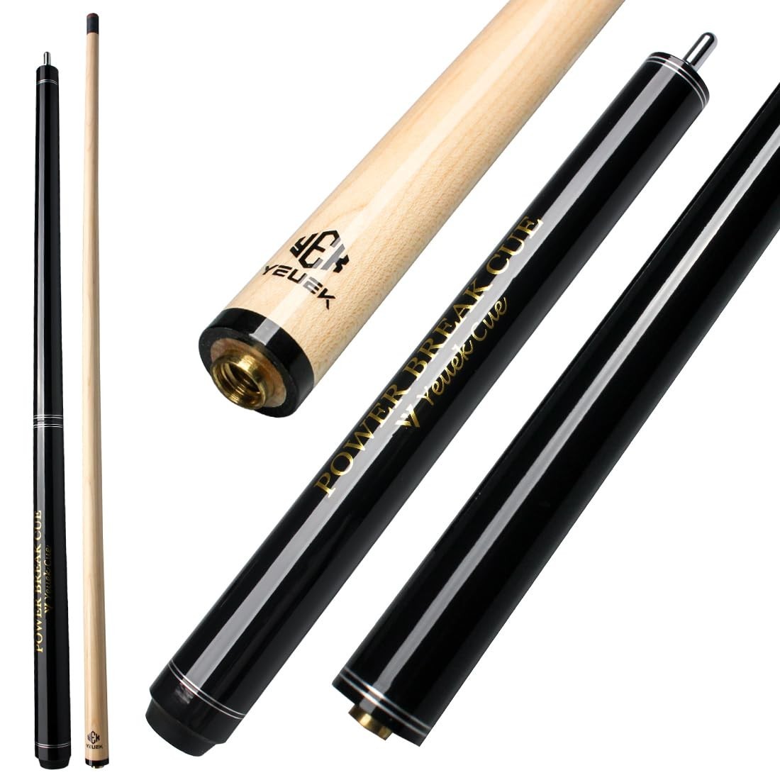 3-Piece Heavy Jump Break Cue Stick 21oz, Canadian Maple, 13.5mm Tip for Power Br 3-Piece Heavy Jump Break Cue Stick 21oz, Canadian Maple, 13.5mm Tip for Power Br