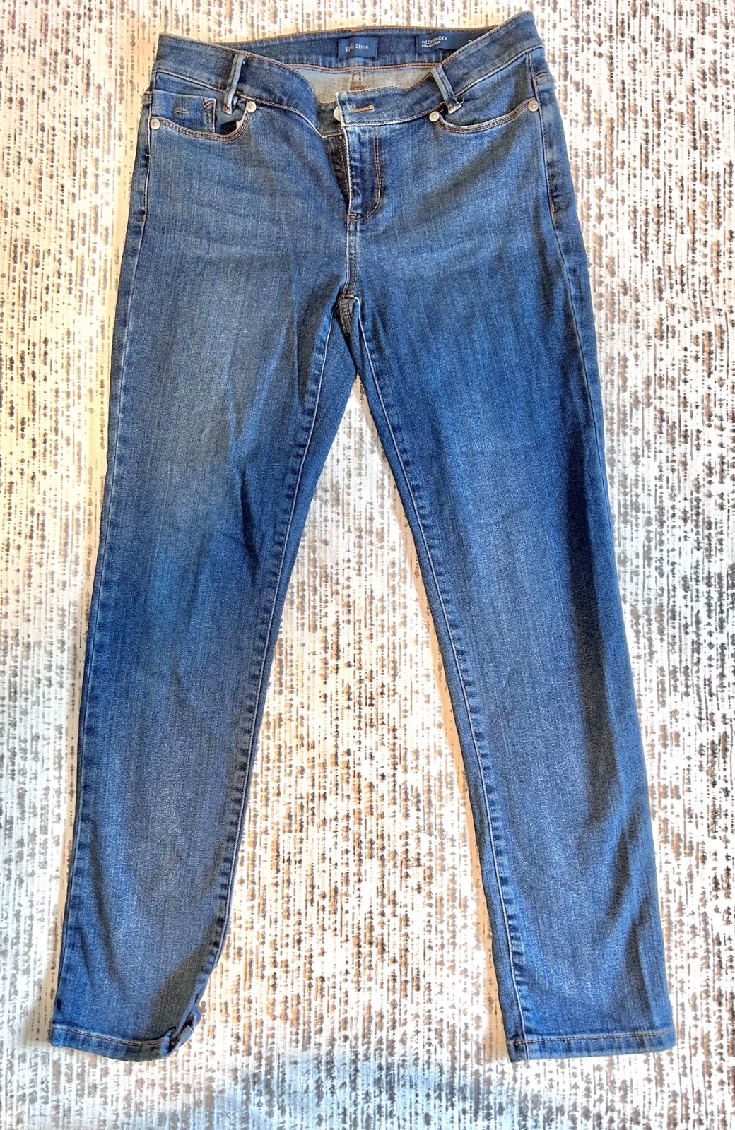 J. Jill Denim Weekender Straight Leg Jeans Womens Size 2P Blue Medium Wash Stret