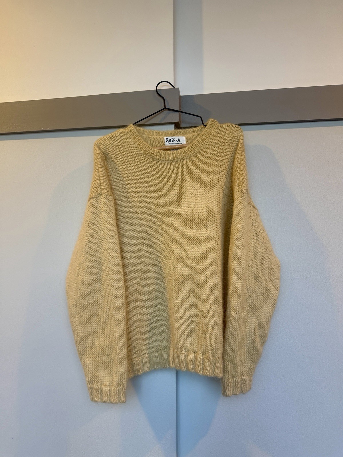 Vintage All Points Reference Point Mohair Blend Sweater Beige Oatmeal L Vintage All Points Reference Point Mohair Blend Sweater Beige Oatmeal L