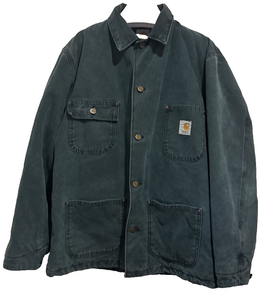 Vintage Carhartt Jacket Small C02HTG Blanket Lined Chore Coat Moss Green Duck Vintage Carhartt Jacket Small C02HTG Blanket Lined Chore Coat Moss Green Duck